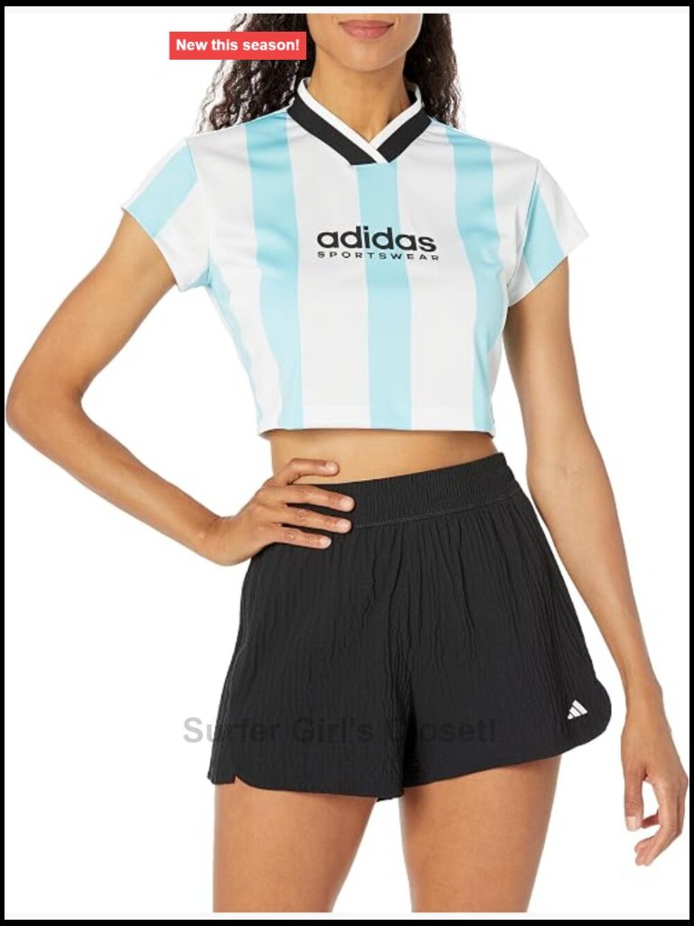 Cropped Colorblock Tee with Moisture-Wicking - Slim Fit